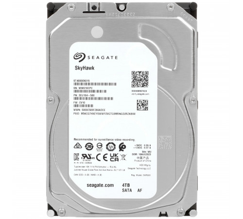 4 ТБ Жесткий диск Seagate SkyHawk [ST4000VX015] [SATA III, 6 Гбит/с, 5400 об/мин, кэш память - 256 М